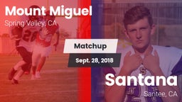 Matchup: Mount Miguel High vs. Santana  2018