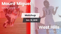 Matchup: Mount Miguel High vs. West Hills  2018