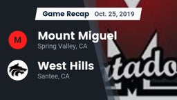 Recap: Mount Miguel  vs. West Hills  2019