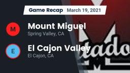 Recap: Mount Miguel  vs. El Cajon Valley  2021