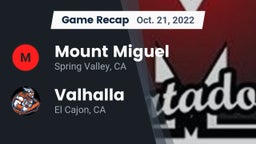 Recap: Mount Miguel  vs. Valhalla  2022