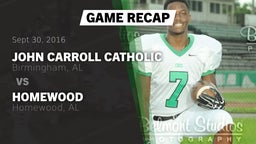 Recap: John Carroll Catholic  vs. Homewood  2016
