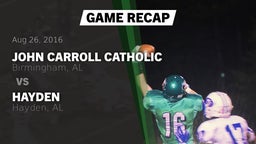 Recap: John Carroll Catholic  vs. Hayden  2016