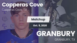 Matchup: Copperas Cove High vs. GRANBURY 2020