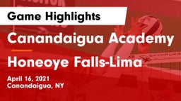 Canandaigua Academy  vs Honeoye Falls-Lima  Game Highlights - April 16, 2021
