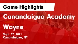 Canandaigua Academy  vs Wayne  Game Highlights - Sept. 27, 2021