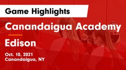 Canandaigua Academy  vs Edison  Game Highlights - Oct. 10, 2021