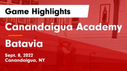 Canandaigua Academy  vs Batavia Game Highlights - Sept. 8, 2022