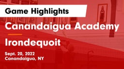 Canandaigua Academy  vs  Irondequoit  Game Highlights - Sept. 20, 2022
