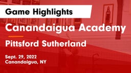 Canandaigua Academy  vs Pittsford Sutherland  Game Highlights - Sept. 29, 2022