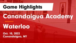 Canandaigua Academy  vs Waterloo  Game Highlights - Oct. 10, 2022