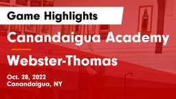 Canandaigua Academy  vs Webster-Thomas  Game Highlights - Oct. 28, 2022