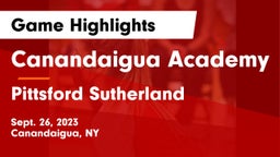 Canandaigua Academy  vs Pittsford Sutherland  Game Highlights - Sept. 26, 2023