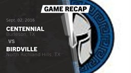 Recap: Centennial  vs. Birdville  2016