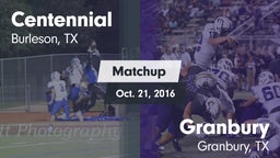 Matchup: Centennial High vs. Granbury  2016