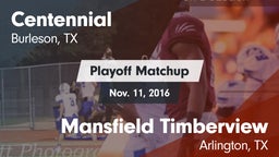 Matchup: Centennial High vs. Mansfield Timberview  2016