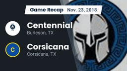 Recap: Centennial  vs. Corsicana  2018