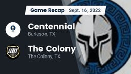 Recap: Centennial  vs. The Colony  2022