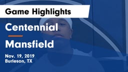 Centennial  vs Mansfield  Game Highlights - Nov. 19, 2019