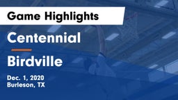 Centennial  vs Birdville  Game Highlights - Dec. 1, 2020
