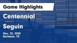 Centennial  vs Seguin  Game Highlights - Dec. 22, 2020