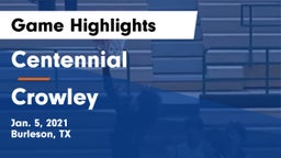 Centennial  vs Crowley  Game Highlights - Jan. 5, 2021