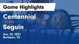 Centennial  vs Seguin  Game Highlights - Jan. 22, 2021