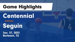 Centennial  vs Seguin  Game Highlights - Jan. 27, 2023