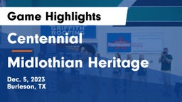 Centennial  vs Midlothian Heritage  Game Highlights - Dec. 5, 2023