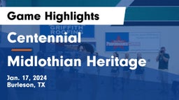 Centennial  vs Midlothian Heritage  Game Highlights - Jan. 17, 2024