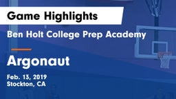 Ben Holt College Prep Academy  vs Argonaut  Game Highlights - Feb. 13, 2019