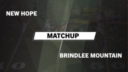 Matchup: New Hope  vs. Brindlee Mountain  2016