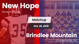 Matchup: New Hope  vs. Brindlee Mountain  2018
