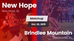 Matchup: New Hope  vs. Brindlee Mountain  2019