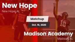 Matchup: New Hope  vs. Madison Academy  2020