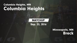 Matchup: Columbia Heights vs. Breck  2016