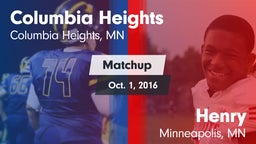 Matchup: Columbia Heights vs. Henry  2016