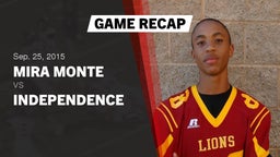 Recap: Mira Monte  vs. Independence  2015