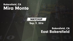 Matchup: Mira Monte High vs. East Bakersfield  2016
