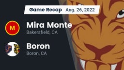 Recap: Mira Monte  vs. Boron  2022