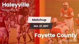 Matchup: Haleyville High vs. Fayette County  2017