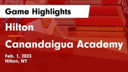 Hilton  vs Canandaigua Academy  Game Highlights - Feb. 1, 2023