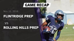 Recap: Flintridge Prep  vs. Rolling Hills Prep 2016