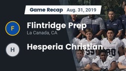 Recap: Flintridge Prep  vs. Hesperia Christian 2019