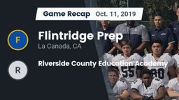 Recap: Flintridge Prep  vs. Riverside County Education Academy 2019