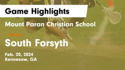 Mount Paran Christian School vs South Forsyth  Game Highlights - Feb. 20, 2024