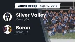 Recap: Silver Valley  vs. Boron  2018
