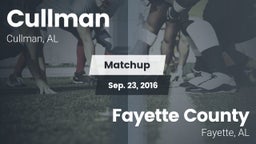 Matchup: Cullman  vs. Fayette County  2016