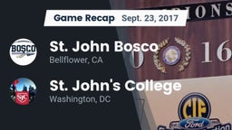Recap: St. John Bosco  vs. St. John's College  2017