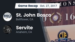 Recap: St. John Bosco  vs. Servite 2017